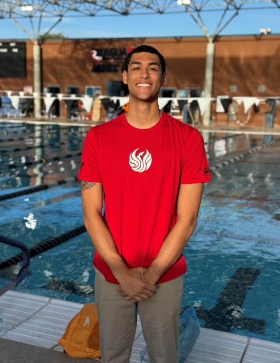 Isaiah on deck as a Phoenix Swim Club coach